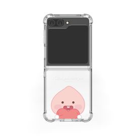 [S2B] LITTLE KAKAO FRIENDS Clear TPU+PC Bumper Case for Galaxy Z Flip6 – Dual Protection, Shock-Absorbing Corners, Side Loop Strap Hole, Precise Fit - Made in Korea